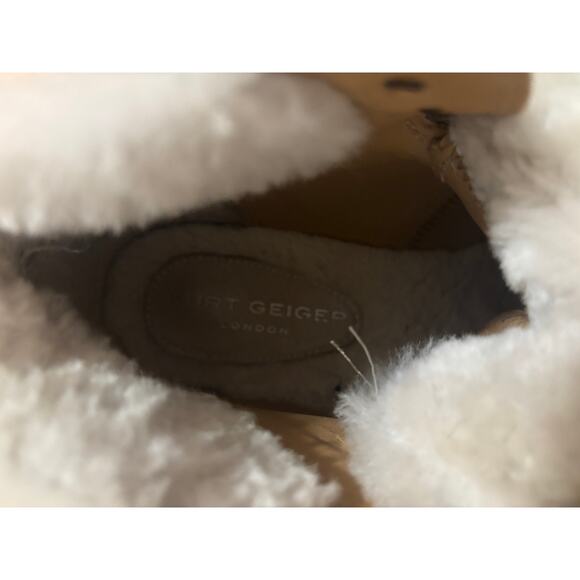 Kurt Geiger London White/Cream Fur Brown Laces Booties - Size 40 EU ~ Women’s 9 - Picture 10 of 11